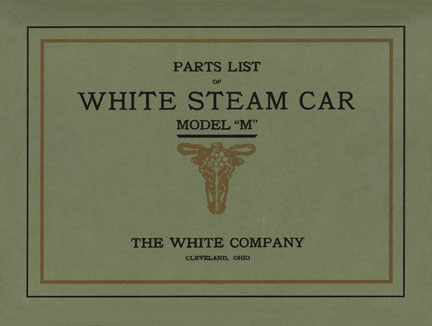 Parts List - White Steam Car- Model M
